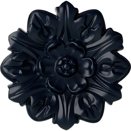 Ekena Millwork Emery Leaf Ceiling Medallion, Hand-Painted Midnight Dream, 7 5/8"OD x 1"P CM07EMMDF